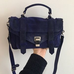 Proenza Schouler PS1 purple suede satchel